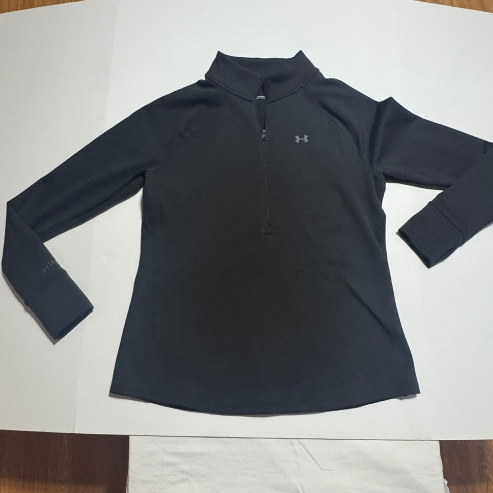 Under Armour ColdGear Base 4.0 Womens Large 1/4 Zip Pullover Black 1281095